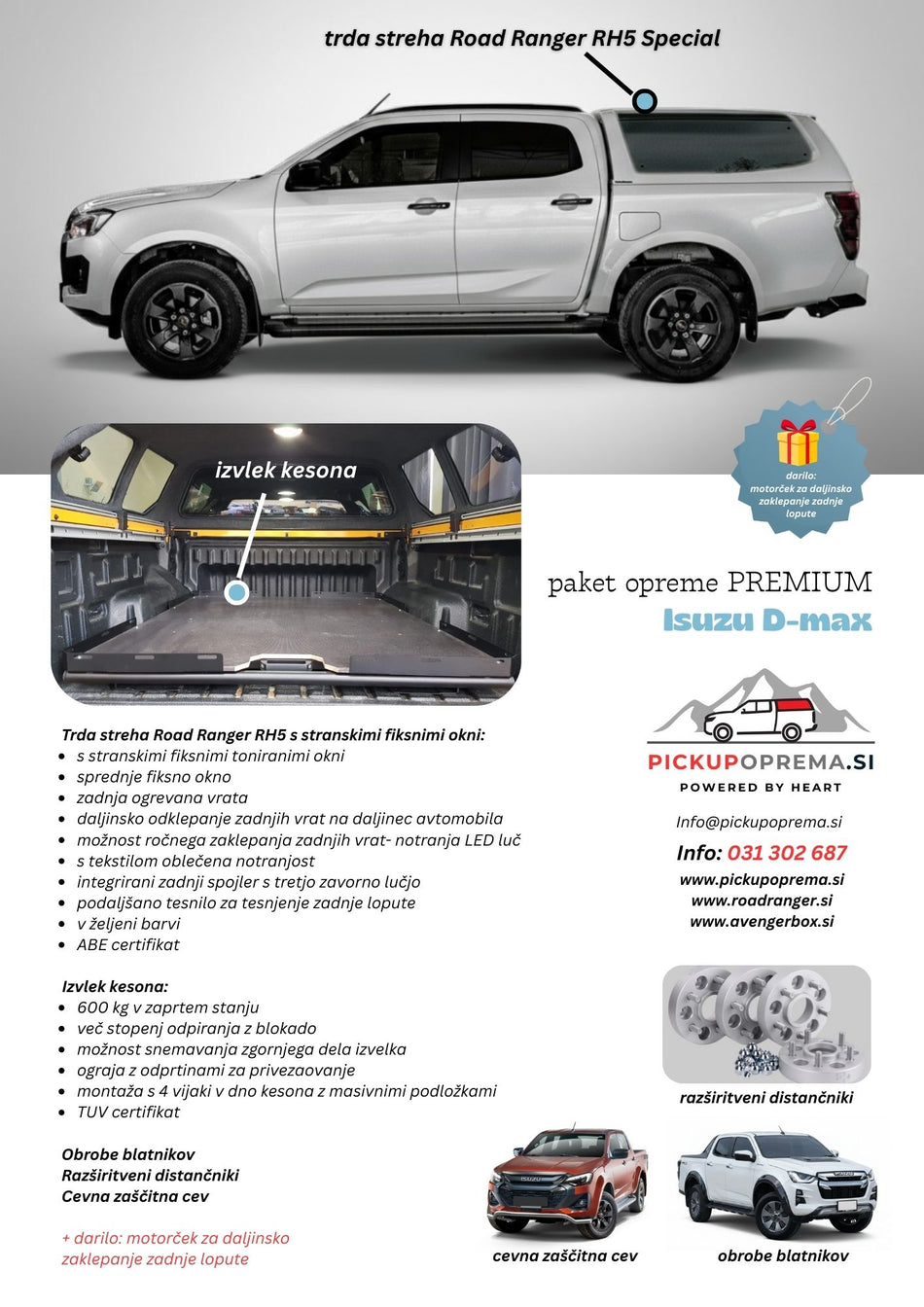 SUPER AKCIJA + DARILO: paket opreme PREMIUM za Isuzu D-max 2021-2024, 2025+
