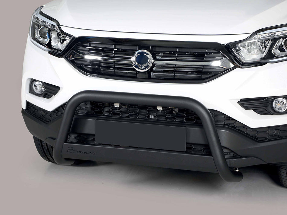 Sprednja cevna zaščita fi63 s prečko inoks/črna ali inoks za KGM SsangYong Musso Grand, Double Cab