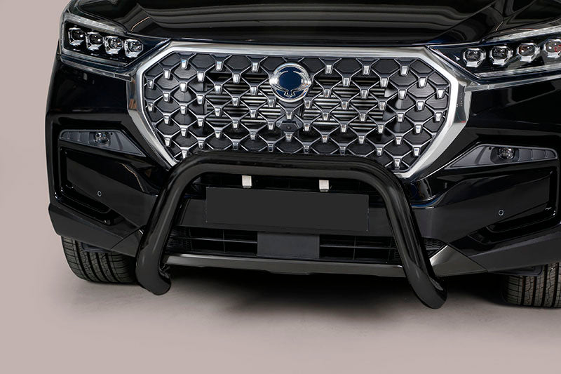 Sprednja cevna zaščita fi76 inoks/črna ali inoks, KGM SsangYong Musso Grand 2021+