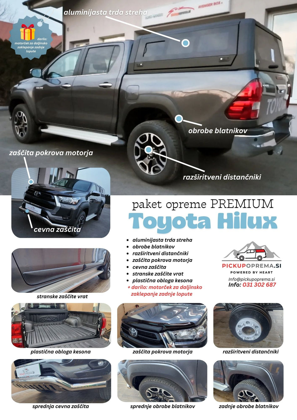 SUPER AKCIJA + DARILO: paket opreme PREMIUM za Toyoto Hilux 2016+, 2021+