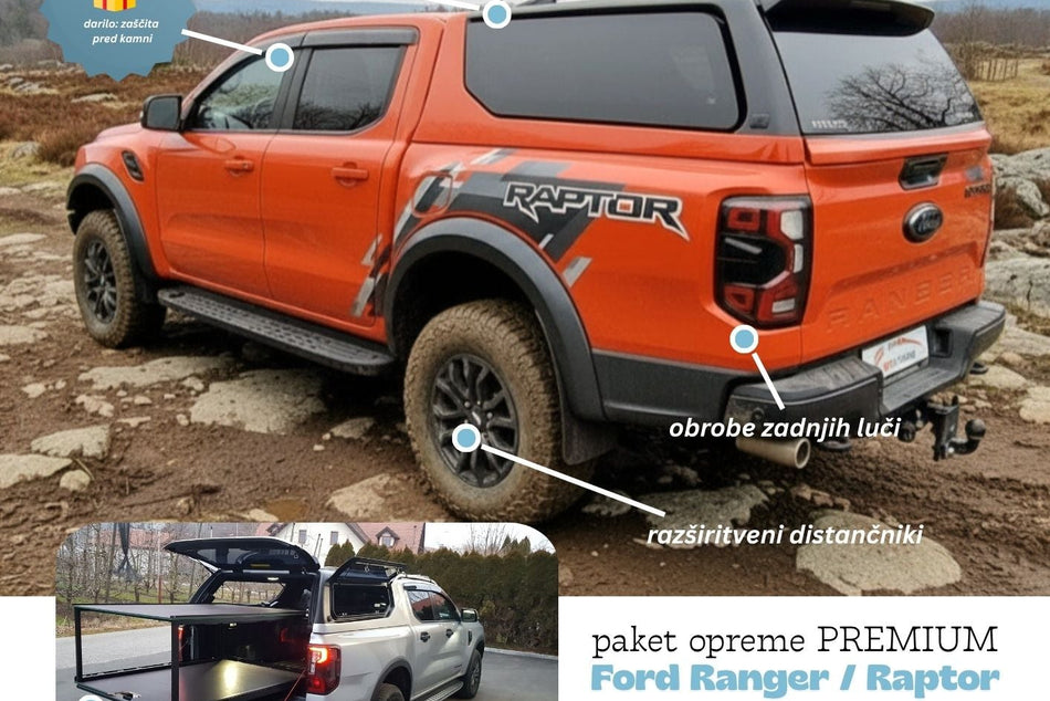 SUPER AKCIJA + DARILO: Paket opreme PREMIUM za Ford Ranger / Raptor 2023+