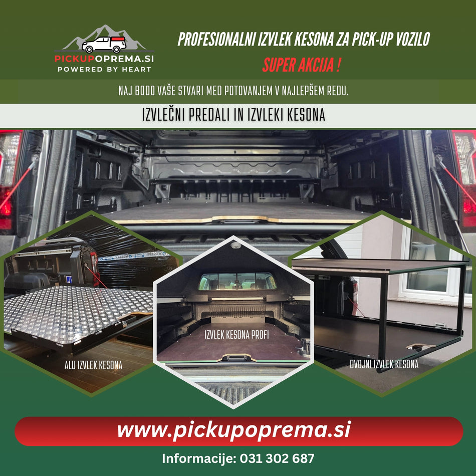 Izvlek kesona profi za pick-up vozila, Double Cab