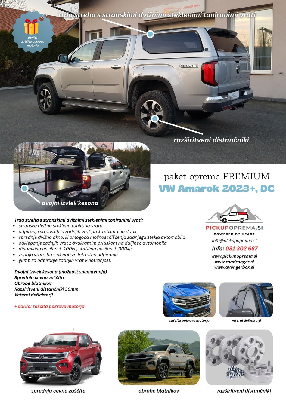 SUPER AKCIJA + DARILO: Paket opreme PREMIUM za VW Amarok 2024+, Double Cab