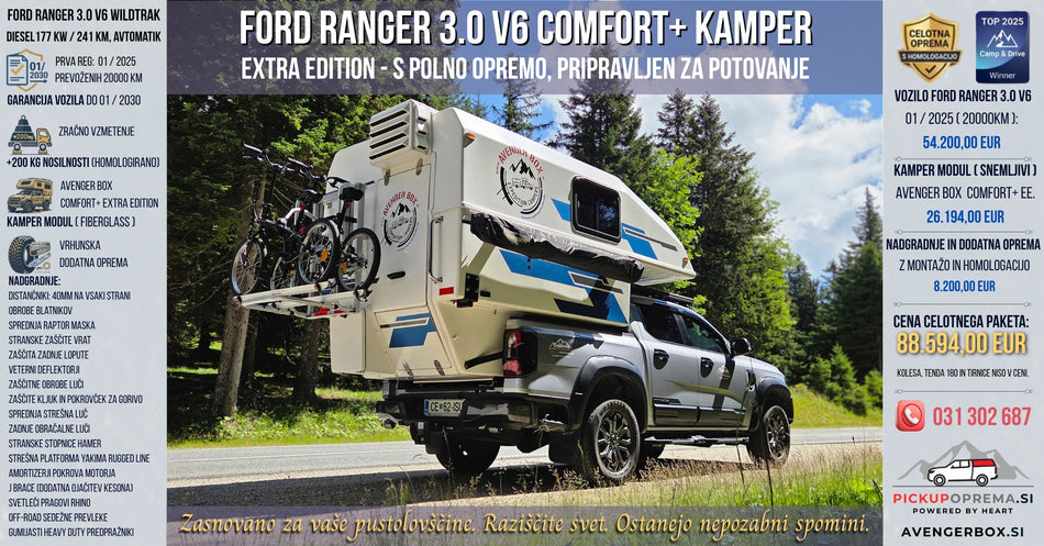 Ford Ranger Ford Ranger Wildtrak 3.0 V6 PAKET KAMPER COMFORT+ EXTRA EDITION (odbitek DDV-ja)
