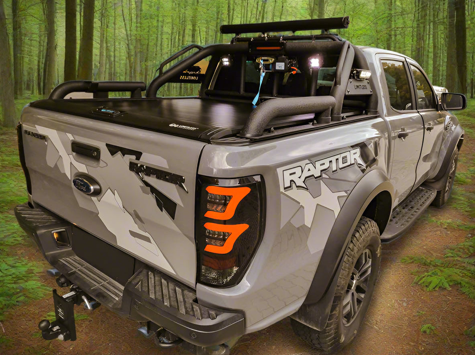 Električni rolo na daljinca za originalni Wildtrakov spojler, Ford Ranger 2012-2022 ali Raptor 2019-2022, Double Cab (črna barva)