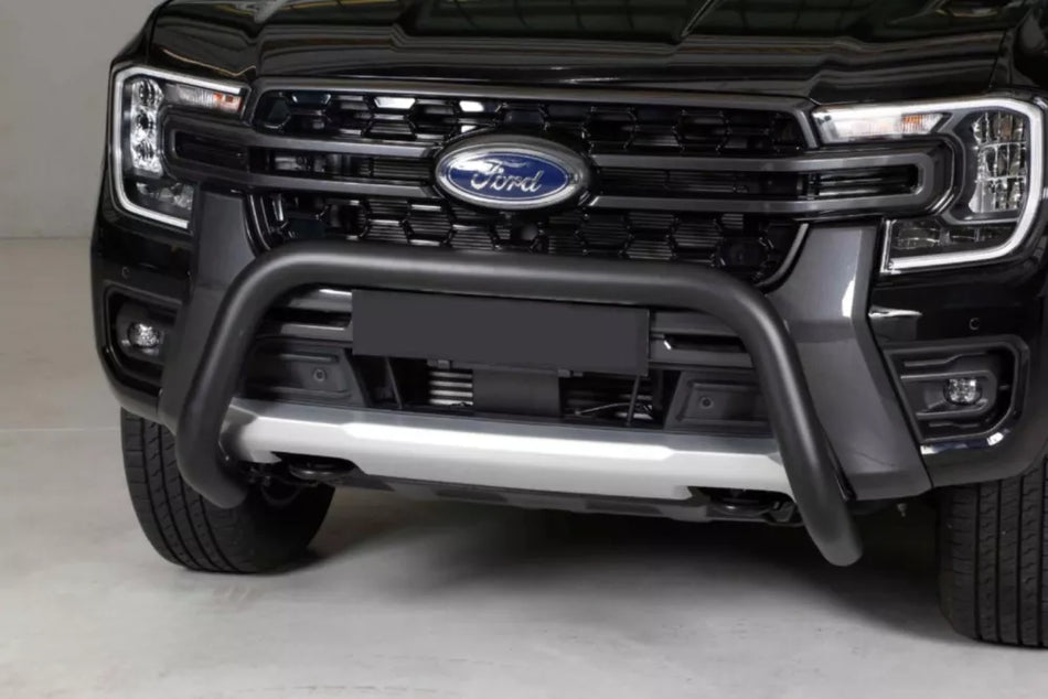 Sprednja cevna zaščita fi76 inoks/črna ali inoks/srebrna za Ford Ranger 2023+, Double Cab