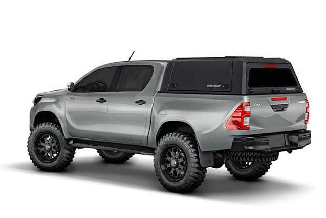 Hardtop Smartcap EVOa Adventure z zadnjimi zastekljenimi vrati in stranskimi polnimi dvižnimi vrati z Molle paneli, Toyota Hilux 2016+, 2021+, Double Cab