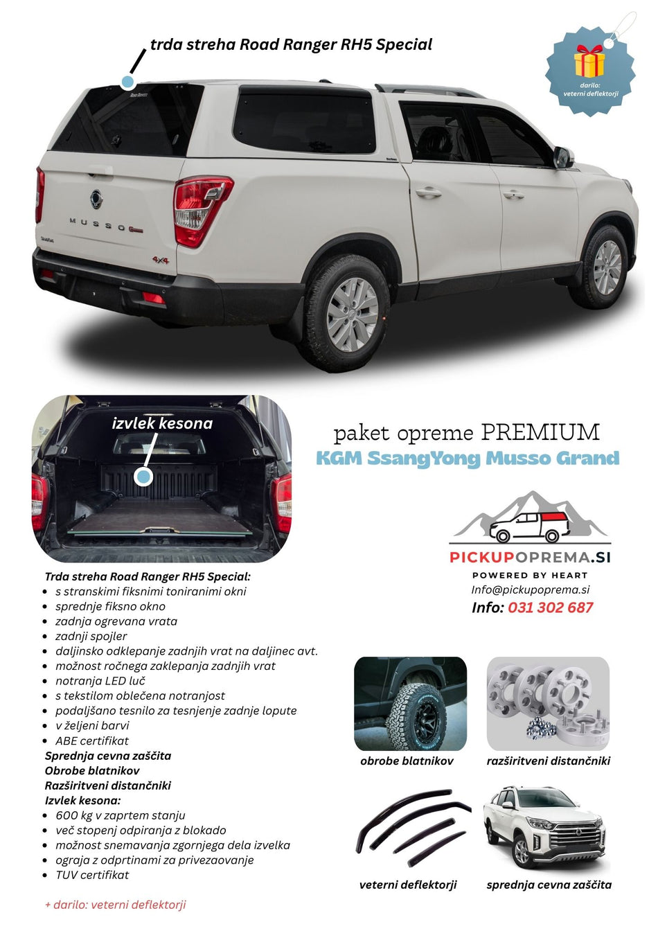 KGM Ssayng Yong Musso Grand dodatna oprema