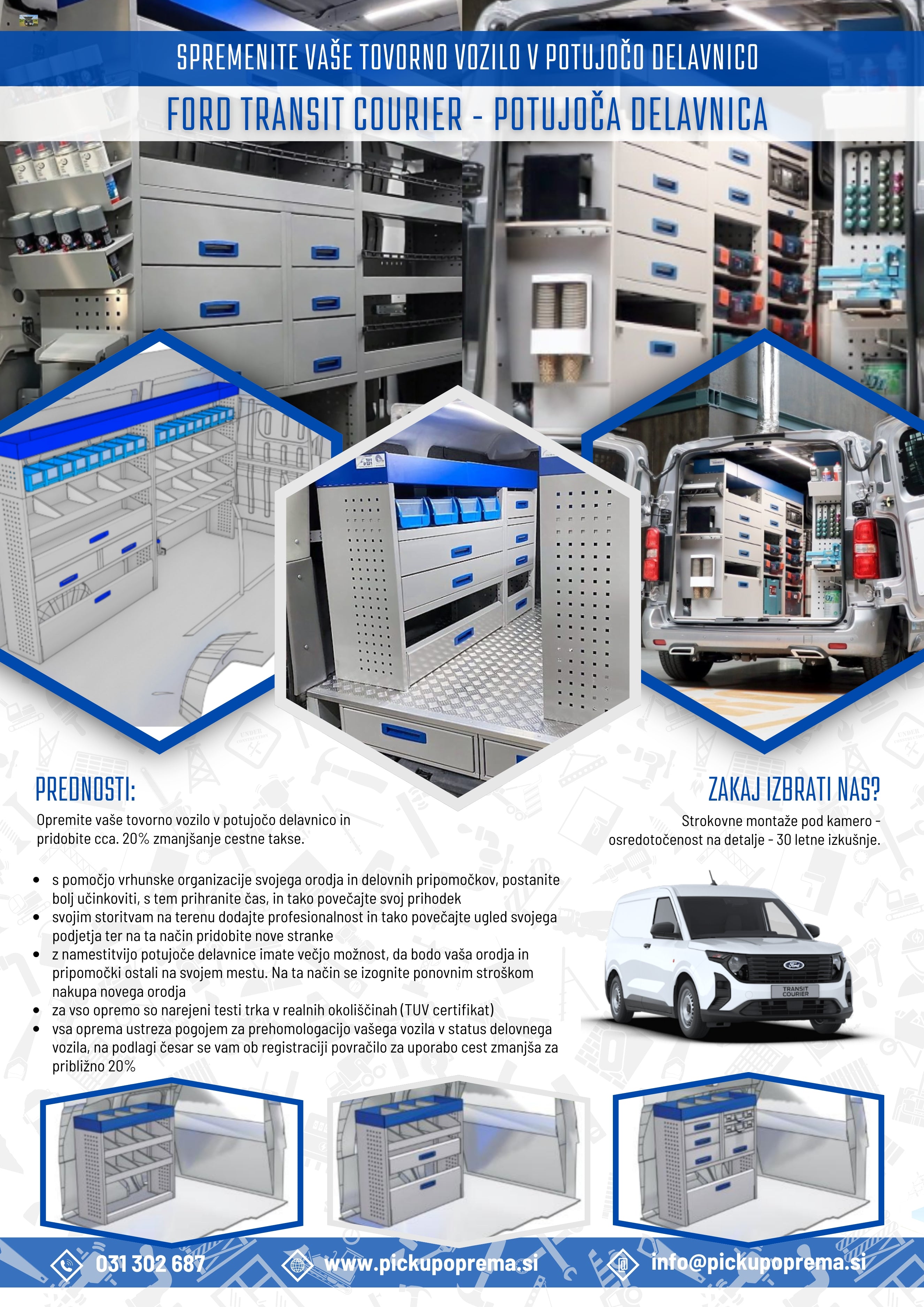 Mobilne delavnice Ford Transit Courier 2024+