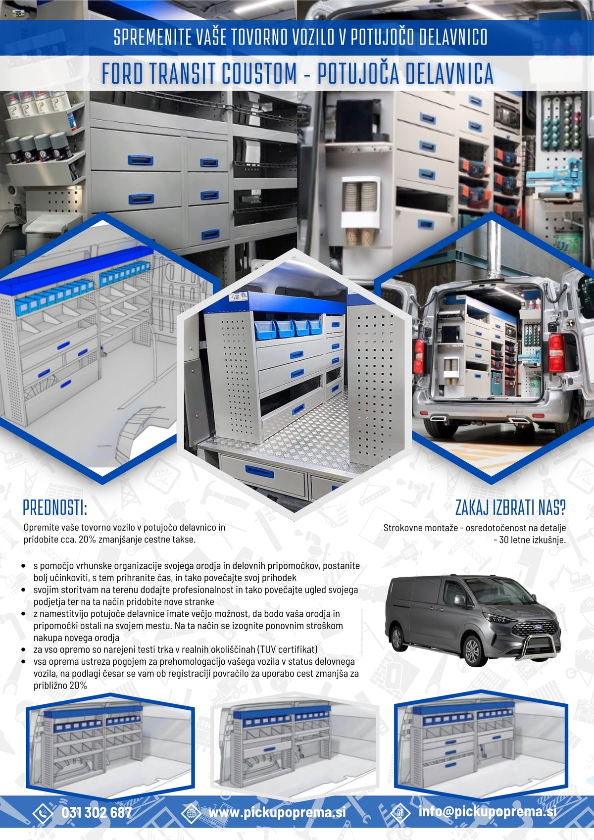 MObilne delavnice za Ford Transit Custom