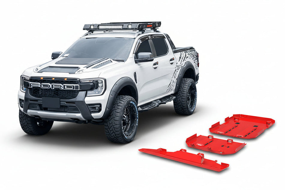 Podvozna zaščita za Ford Ranger 2023+ (3 mm jeklo) iz treh delov