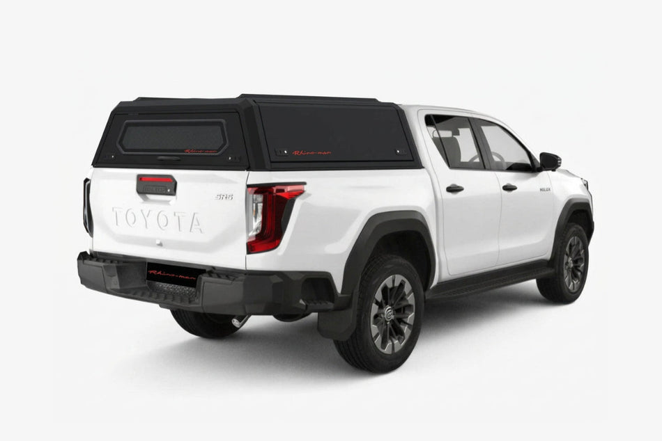 Aluminijasta trda streha Rhinoman Commercial (stranska polna dvižna vrata), Toyota Hilux 2026+, Double Cab