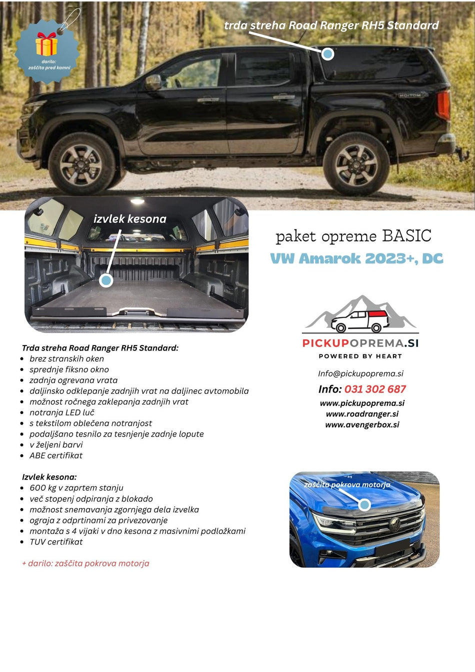 SUPER AKCIJA + DARILO: paket opreme BASIC za VW Amarok 2023+, Double Cab